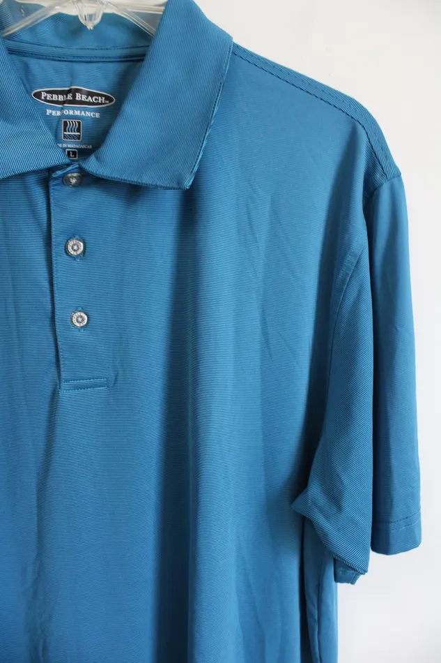 Rings Pebble Beach Pebble Beach Performance Blue TShirt L