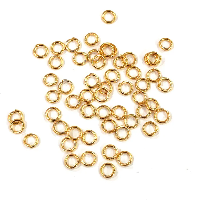 Rings Peppy Beads 24Kt Gold Plated Jump Rings 5mm 24 Kt Gold Plated Open Jump Rings