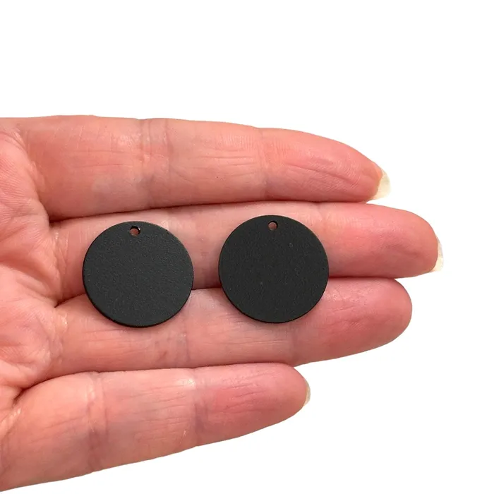 Rings Peppy Beads Black Plated 20mm Round Tag Charms Black Round Tag Charms 2 pcs in a pack Rings Peppy Beads Black Plated 20mm Round Tag Charms Black Round Tag Charms 2 pcs in a pack