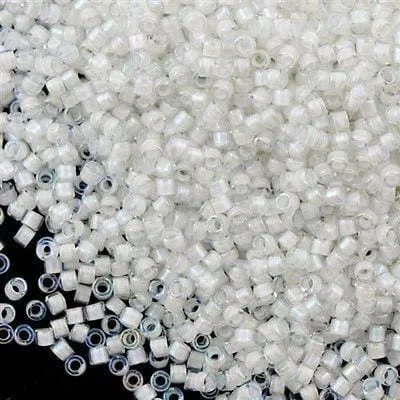 Rings Peppy Beads DB0066 Lined White AB Miyuki Delica 110