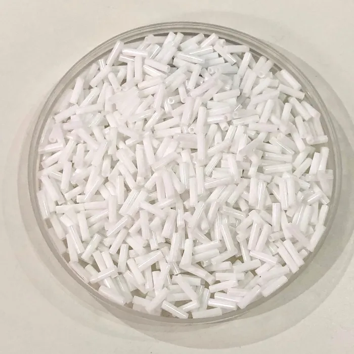 Rings Peppy Beads Miyuki Bugles size 6mm 0402 White Opaque 10 grams