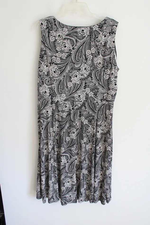 Rings Perceptions Black Off White Paisley Dress 18W Perceptions