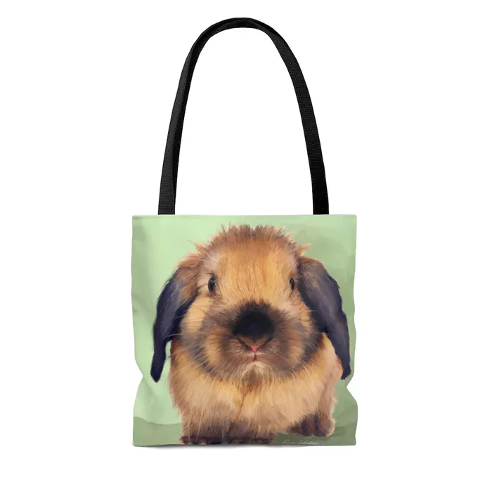 Rings Portraits by NC Tote Bag Holland Lop Design