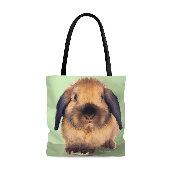 Rings Portraits by NC Tote Bag Holland Lop Design