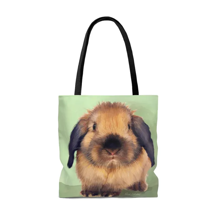 Rings Portraits by NC Tote Bag Holland Lop Design