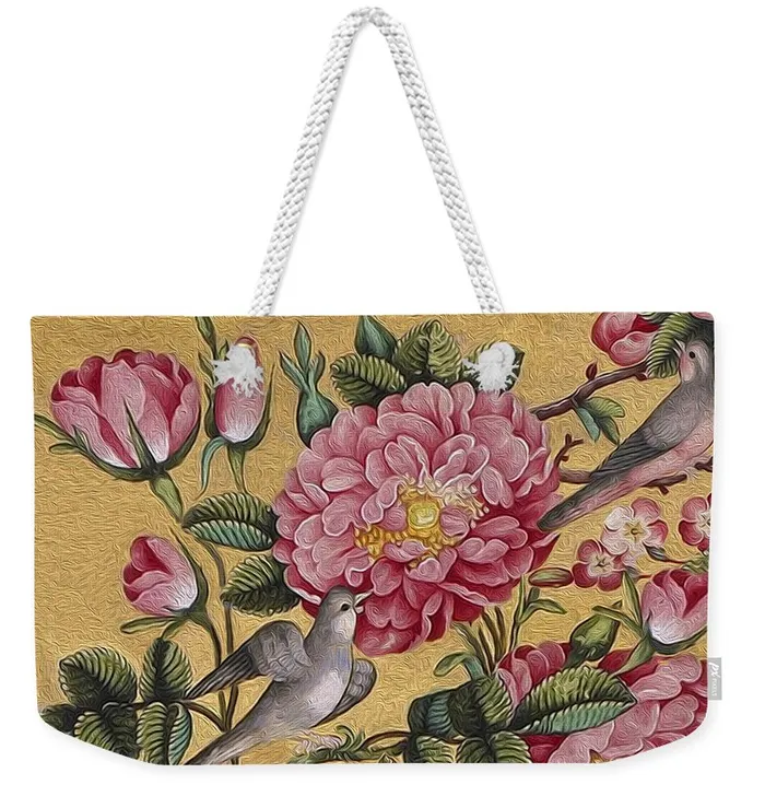 Rings Portraits by NC Weekender Tote Bag Customizable Carryall Tote Bag Design Exotic Camellias