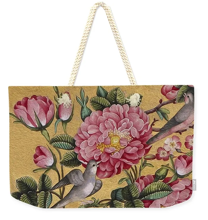 Rings Portraits by NC Weekender Tote Bag Customizable Carryall Tote Bag Design Exotic Camellias