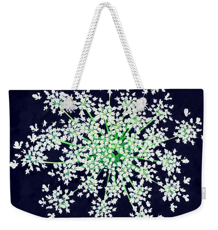 Rings Portraits by NC Weekender Tote Bag Customizable Carryall Tote Bag Floral Burst Design