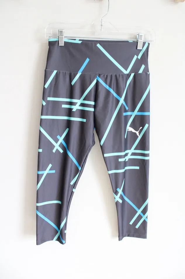 Rings Puma Gray Blue Patterned Capri Legging S Puma