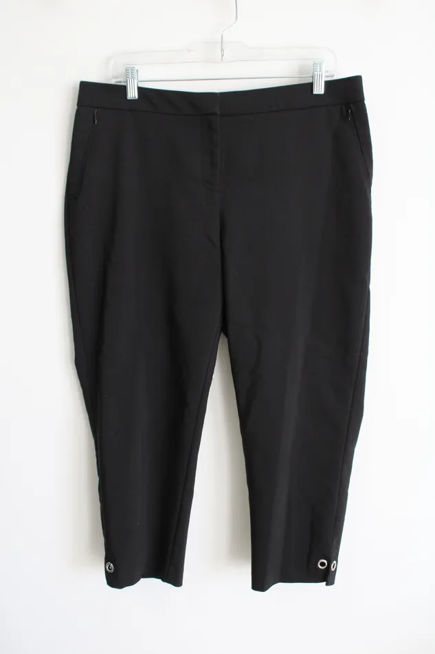 Rings Rafaella Rafaella Black Curvy Capri Pant 12