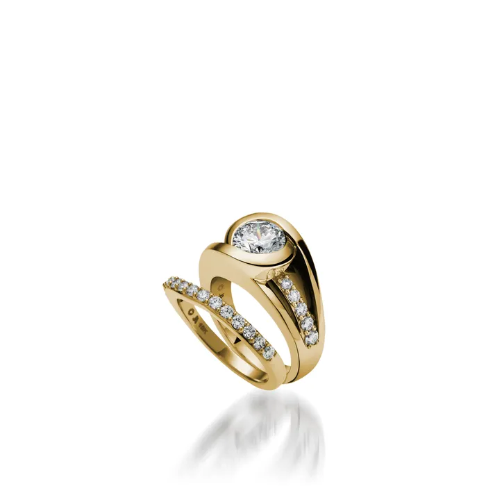 Rings Solstice Yellow Gold Engagement Ring John Atencio