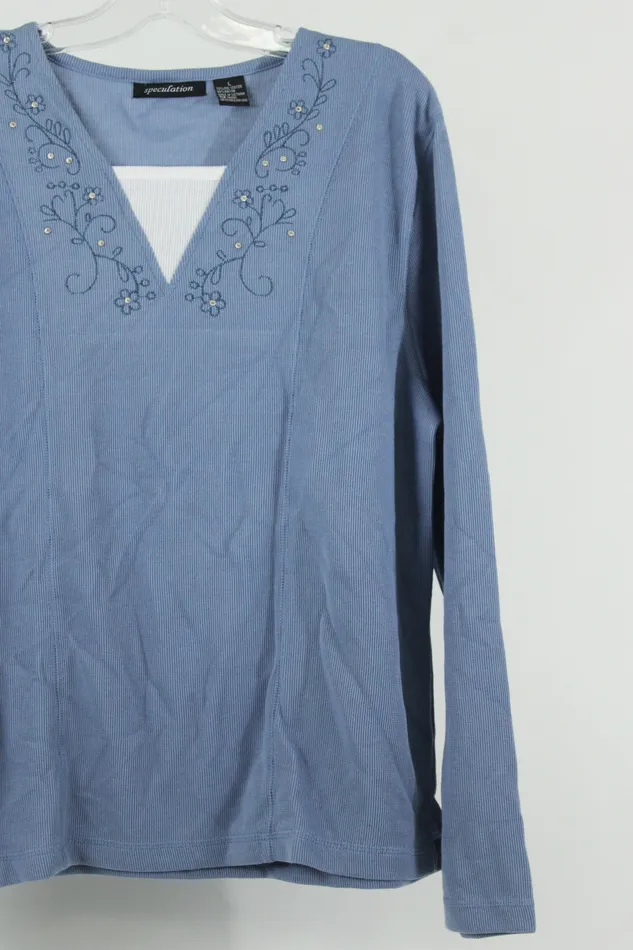 Rings Speculation NEW Speculation Blue Knit Top L