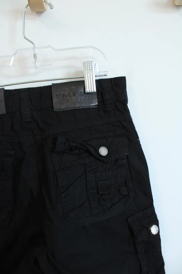 Rings Steves Jeans NEW Steves Jeans Black Cargo Shorts Youth 8