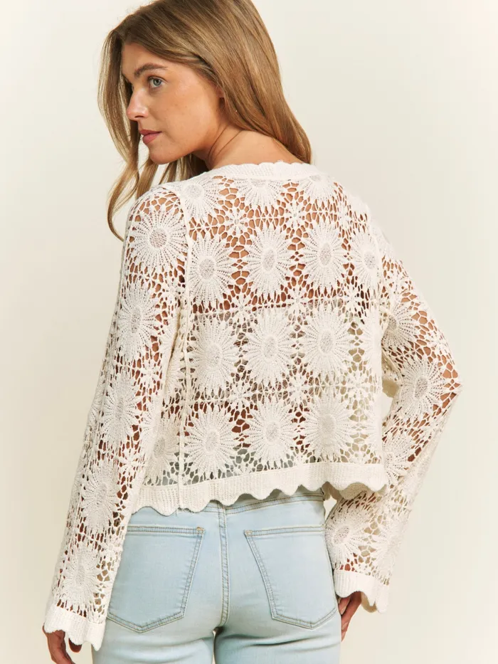 Rings Sweet Generis Debra Floral Crochet Cardigan