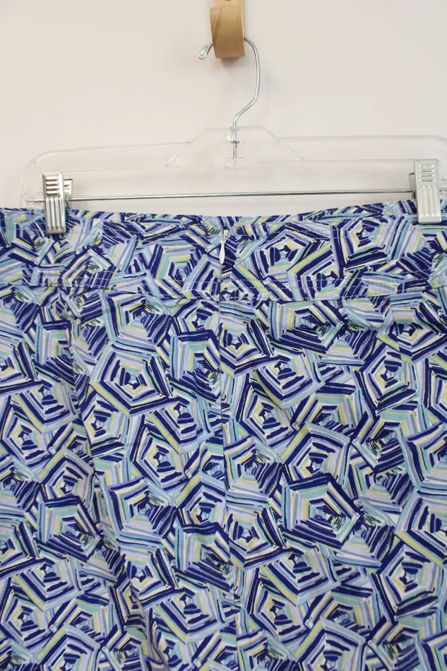 Rings Talbots Talbots Blue Yellow Patterned Skirt 14W