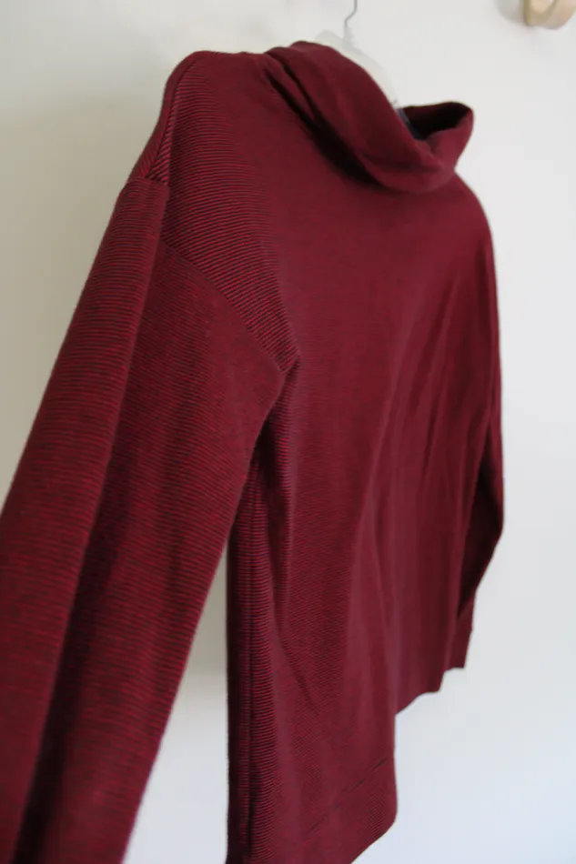 Rings Talbots Talbots Red Blue Striped Mock Neck Top S Petite
