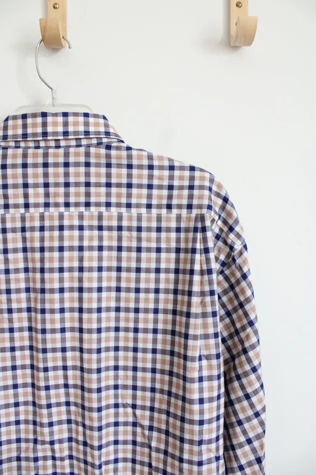 Rings Tommy Hilfiger Tommy Hilfiger Regular Fit Blue Brown Plaid Button Down Shirt 175 3435