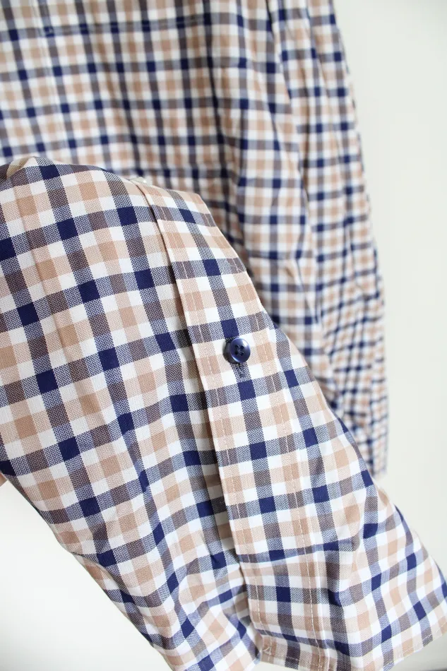 Rings Tommy Hilfiger Tommy Hilfiger Regular Fit Blue Brown Plaid Button Down Shirt 175 3435