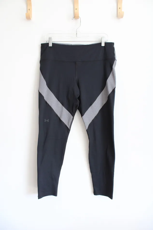 Rings Under Armour Under Armour Black Gray Athletic Leggings XL