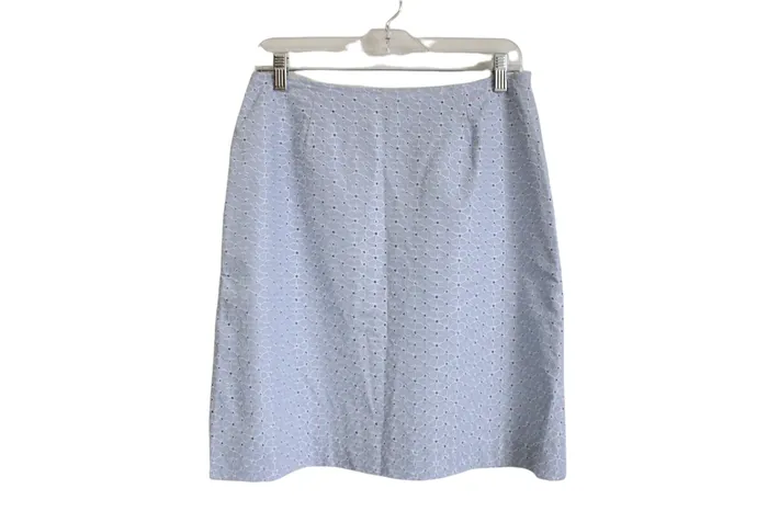 Rings Willi Smith Willi Smith Blue Flower Eyelet Skirt 6