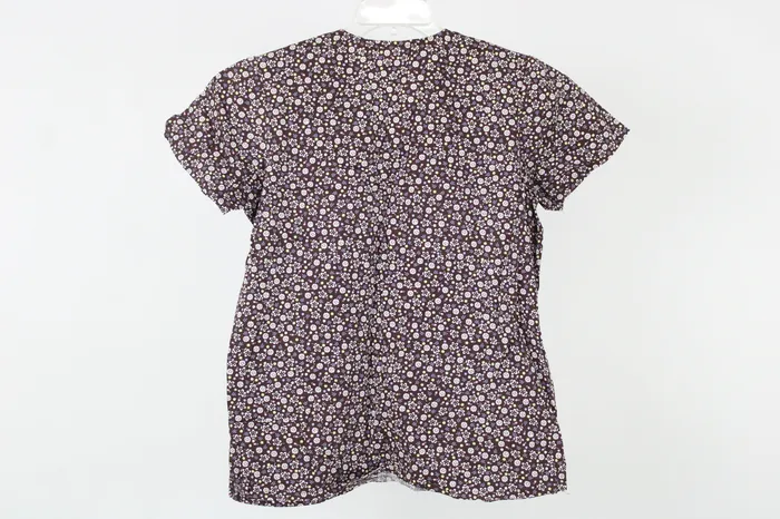 Rings Willow Brook Brown Floral Scrub Top S Willow Brook
