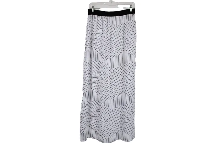 Rings Worthington Worthington White Black Chiffon Maxi Skirt M