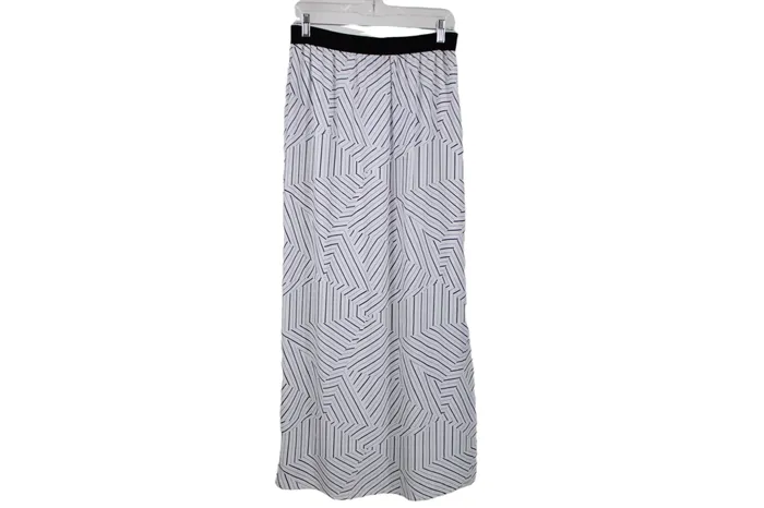 Rings Worthington Worthington White Black Chiffon Maxi Skirt M