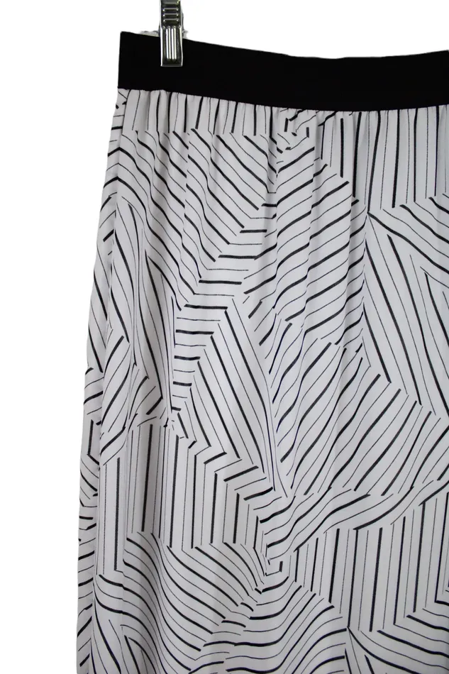 Rings Worthington Worthington White Black Chiffon Maxi Skirt M