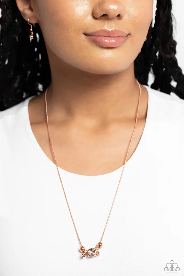 Rolling the Dice Copper Paparazzi Accessories Earrings