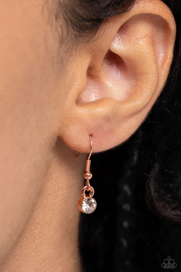 Rolling the Dice Copper Paparazzi Accessories Earrings