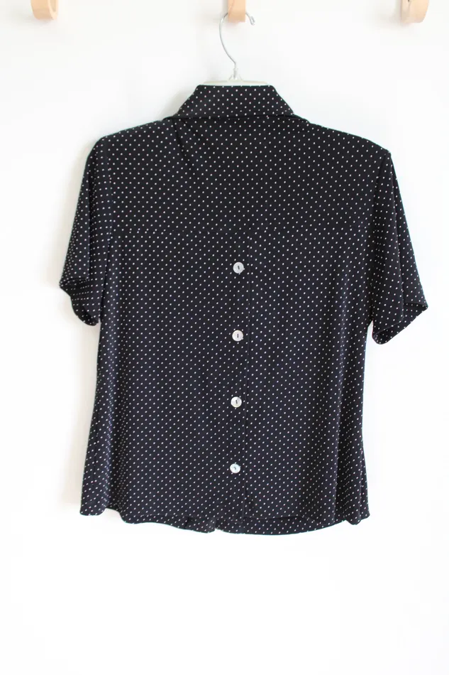 Ronni Nicole By Ouida Black Dotted Short Sleeved Top 12 Ronni Nicole Necklaces