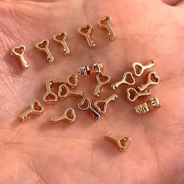 Rose Gold Plated Key Spacer Charms 20 pcs in a pack Peppy Beads Earrings
