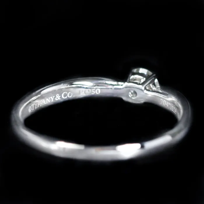 Rothschild Trading Company Tiffany Co Platinum 024 Carat Diamond Solitaire Ring Rings