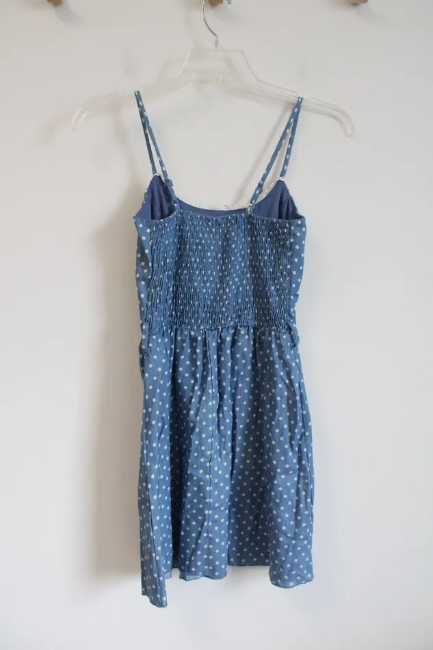 Rue 21 Blue Chambray White Polka Dot Lace Dress S Rue 21 Rings