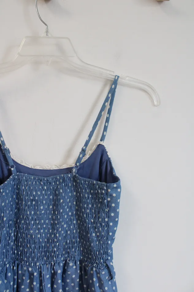 Rue 21 Blue Chambray White Polka Dot Lace Dress S Rue 21 Rings