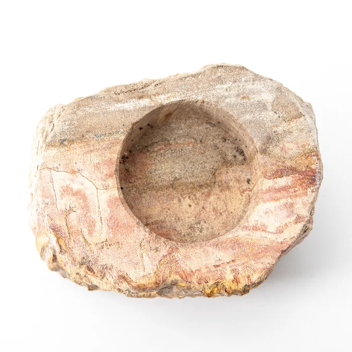 Sacred Statues Petrified Wood Candle Holder Earrings