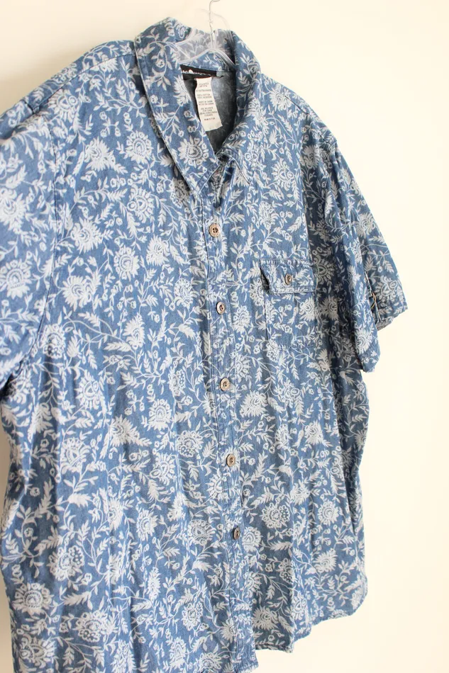 Sag Harbor Rings Vintage Sag Harbor Blue Floral Cotton Top 3XL