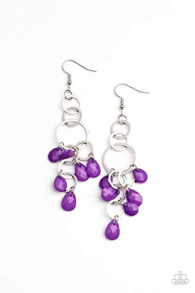 Sandcastle Sunset Purple Paparazzi Accessories Earrings