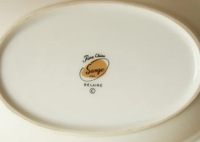 Sango Sango Vintage Japan Fine China Belaire Oval Serving Bowl Dish Earrings