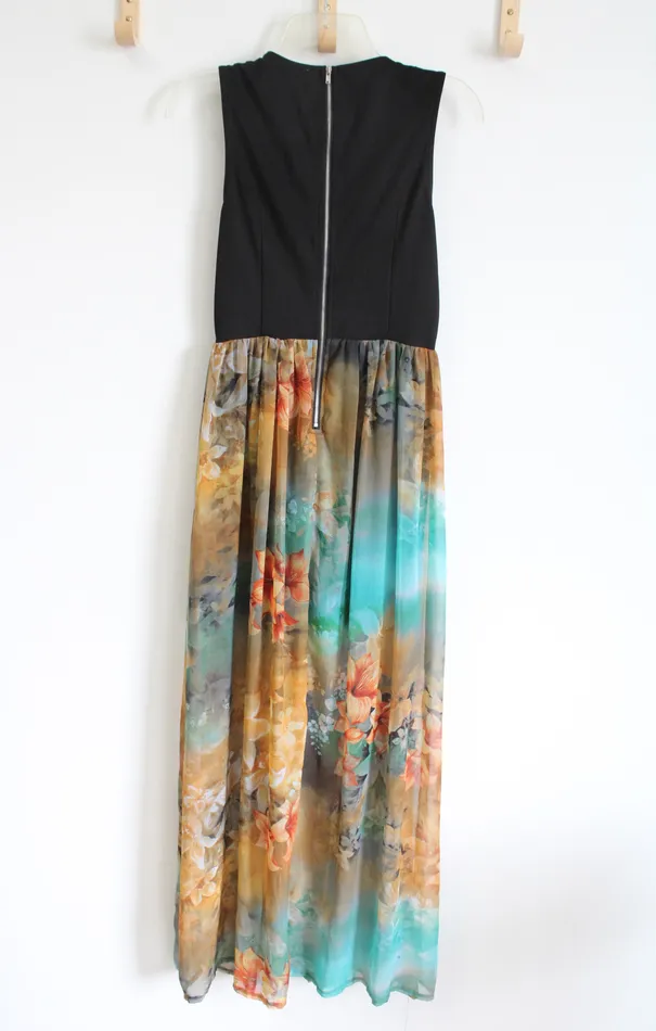 Sans Souci Sans Souci Leather and Floral Maxi Dress S Rings
