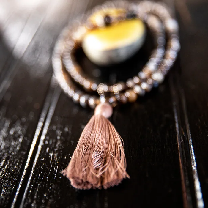 Sardonyx Banded Agate with Smokey Quartz Mala Drukomalas Necklaces