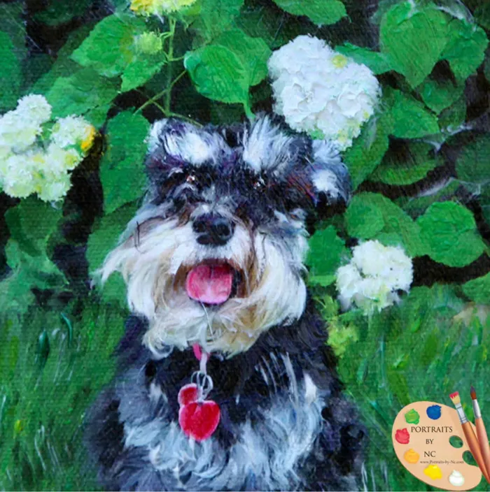 Schnauzer Dog Portrait from Photo Portraits by NC Necklaces
