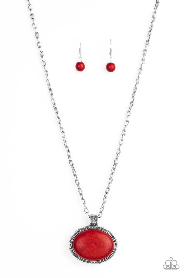 Sedimentary Colors Red Paparazzi Accessories Earrings