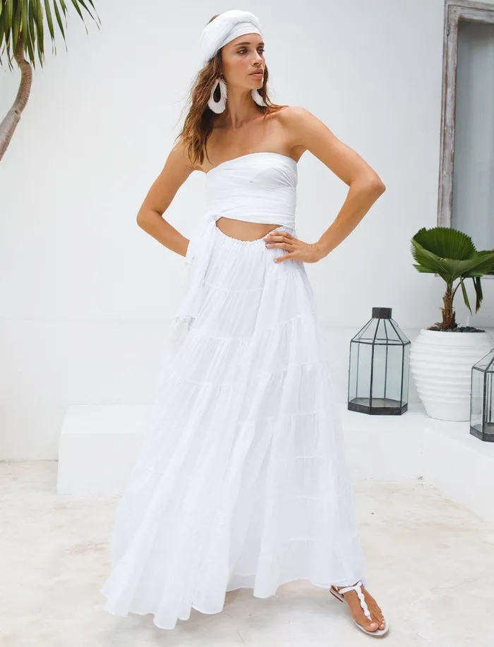 SELMA WOMEN BOHEMIAN MAXI DRESS Erika Pea Earrings
