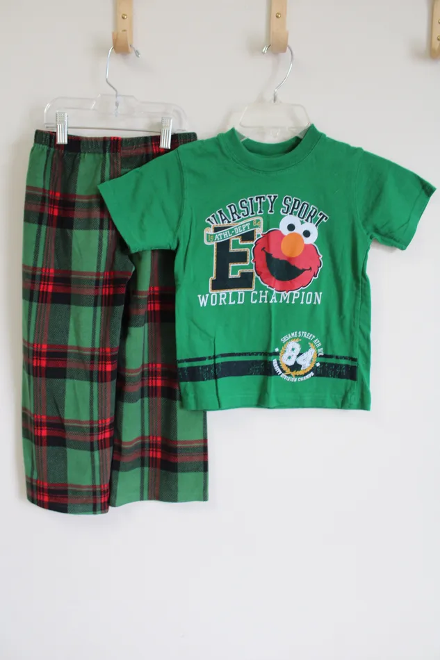 Sesame Street Green Elmo Varsity Sport Pajama Set 5T Sesame Street Earrings