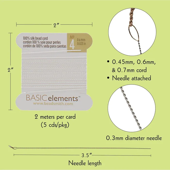 Silk Thread 100 Silk Bead Cord With Needle5X2 Meter Assorted Pack CHSWHASST Peppy Beads Necklaces Silk Thread 100 Silk Bead Cord With Needle5X2 Meter Assorted Pack CHSWHASST Peppy Beads Necklaces