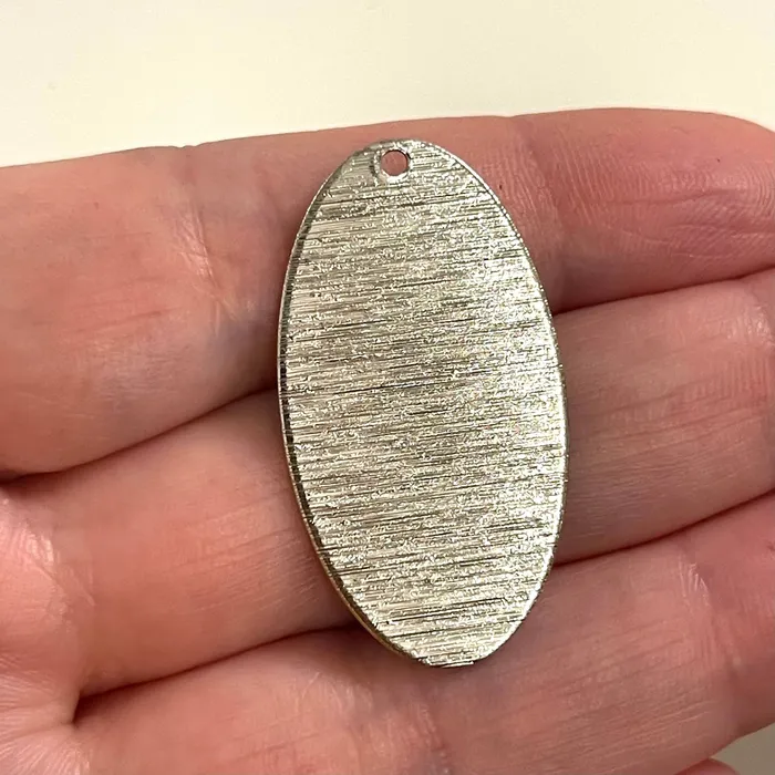 Silver Plated Textured Brass Pendant Silver Charm Peppy Beads Necklaces