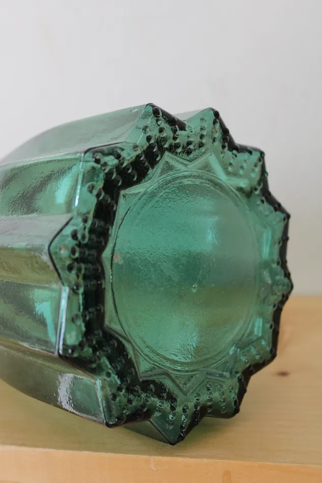 Smoked Green Ribbed Tall Vase 16 Jubilee Thrift Earrings