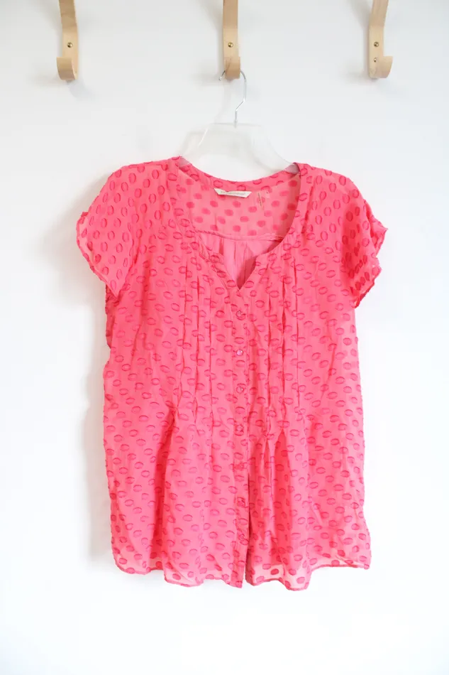 Soft Surroundings Earrings Soft Surroundings Pink Textured Short Sleeved Blouse S Soft Surroundings Earrings Soft Surroundings Pink Textured Short Sleeved Blouse S