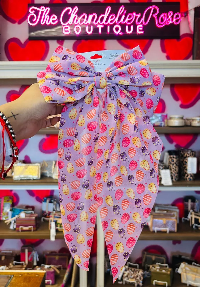 Something Special LA Rings EASTER THEME GRAPHIC PATTERN PRINT BOW BARRETTE HAIR CLIP LAVENDER Something Special LA Rings EASTER THEME GRAPHIC PATTERN PRINT BOW BARRETTE HAIR CLIP LAVENDER